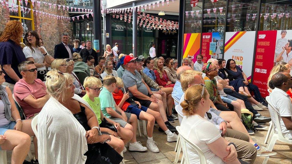 People watching England match at Liberty Wharf