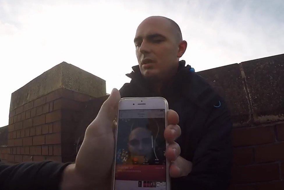 Ricky Slade outside Nottingham railway station