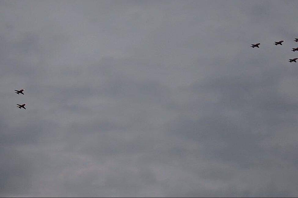 Red arrows seen from Belper, Derbyshire