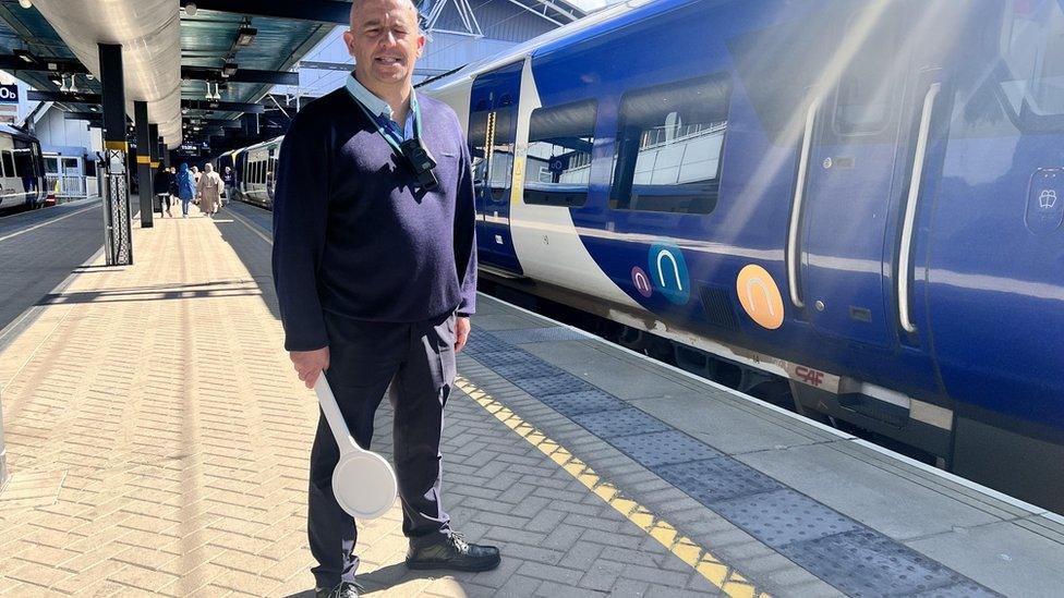 Dispatcher at Leeds station wearing body camera