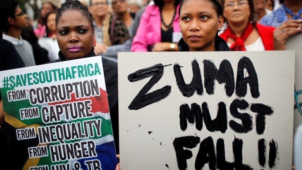 Protesters in Pretoria