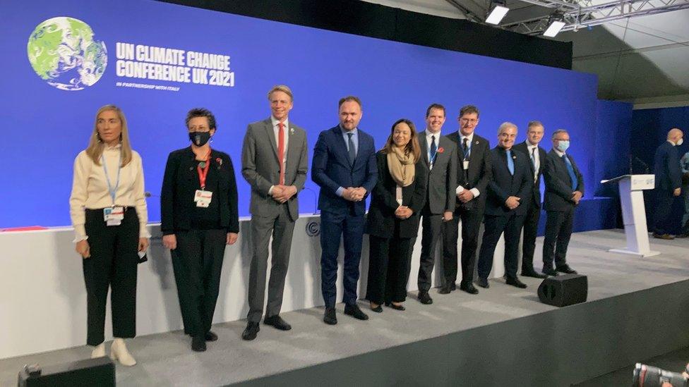 Lee Waters and other delegates at the COP26 conference