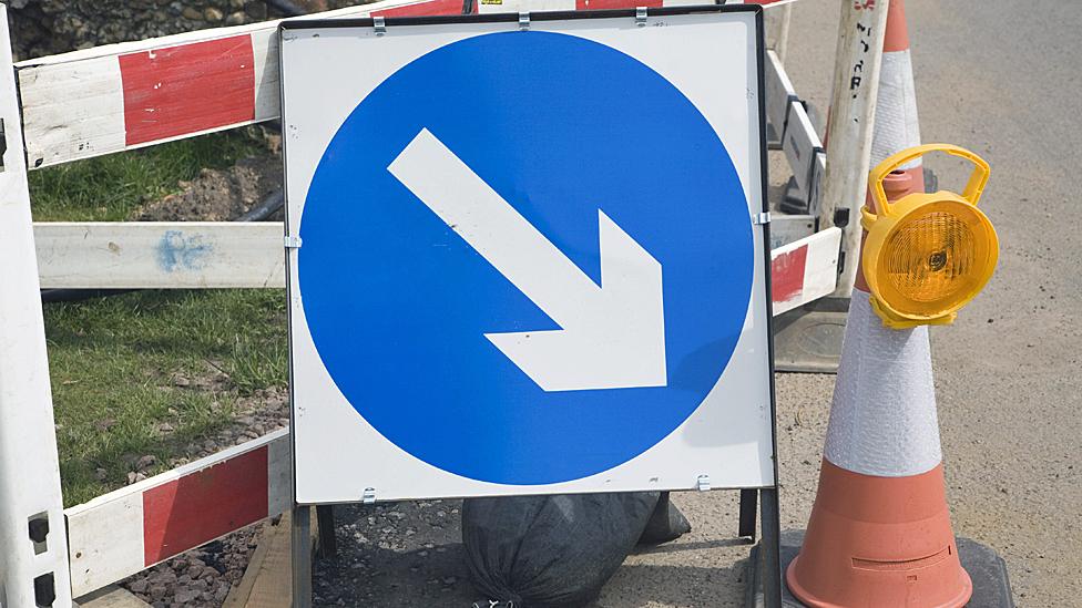 Road work sign