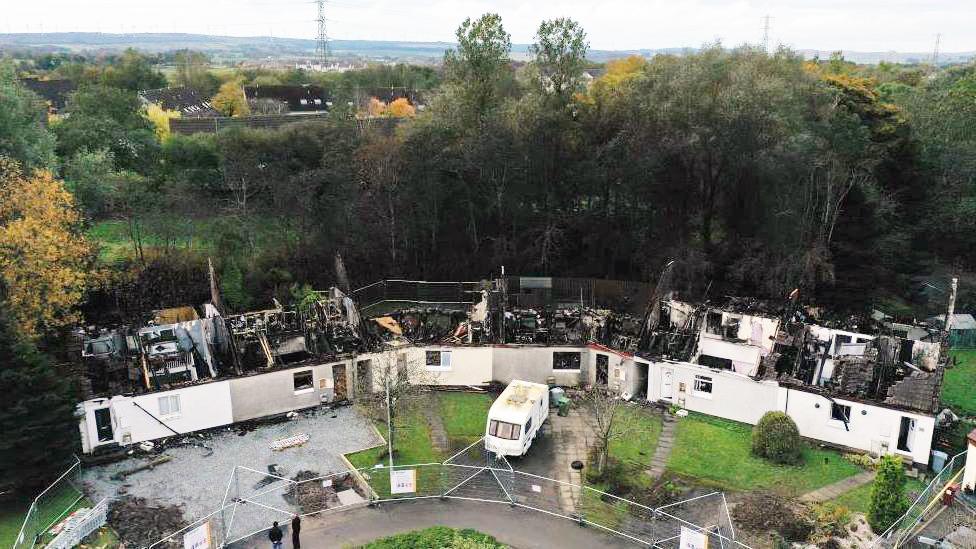 Fire damaged houses