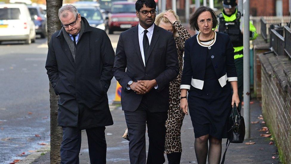 United States Consul General in Belfast Paul Narain and other mourners