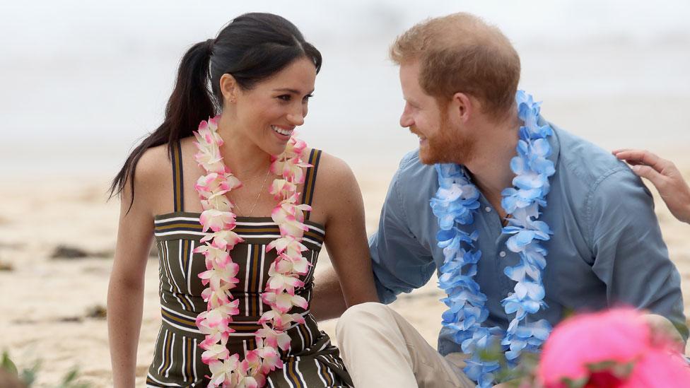 Meghan and Harry on Bondi Beach