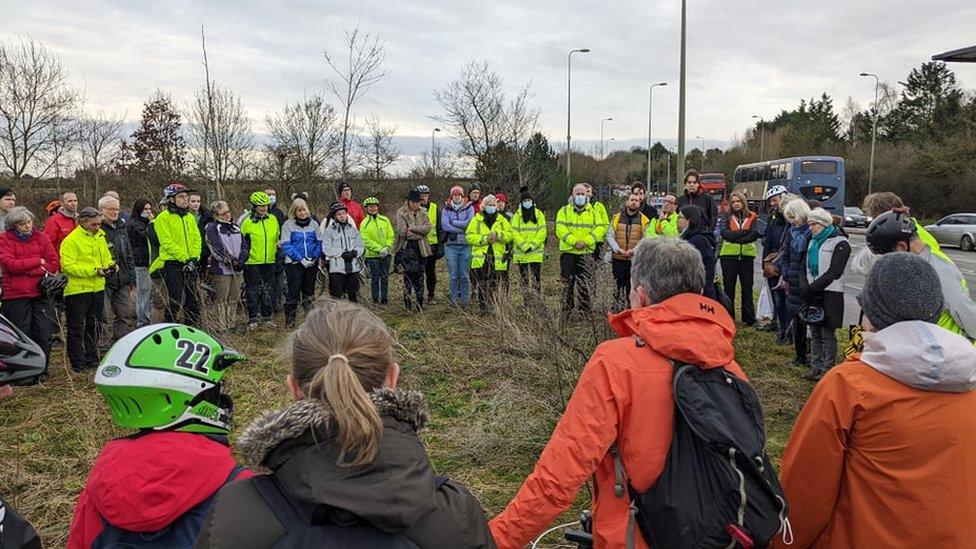 Dozens of people at the vigil held in Oxford to remember a woman who did last week