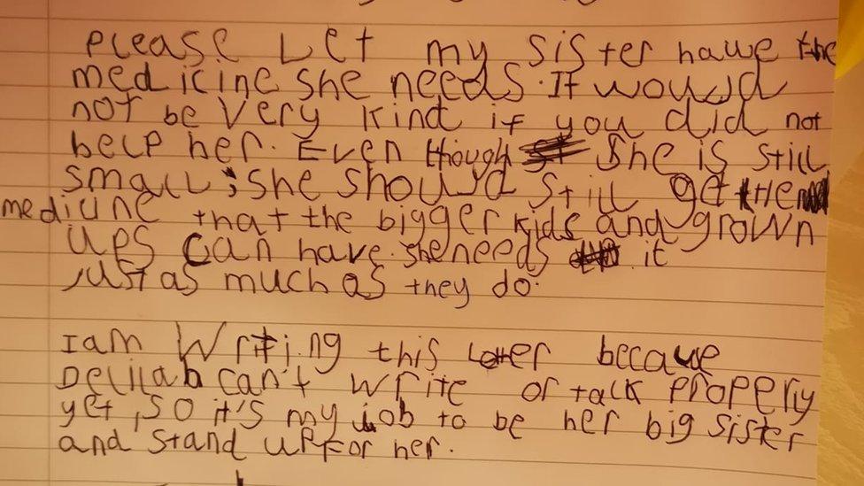 Delilah's siter's letter