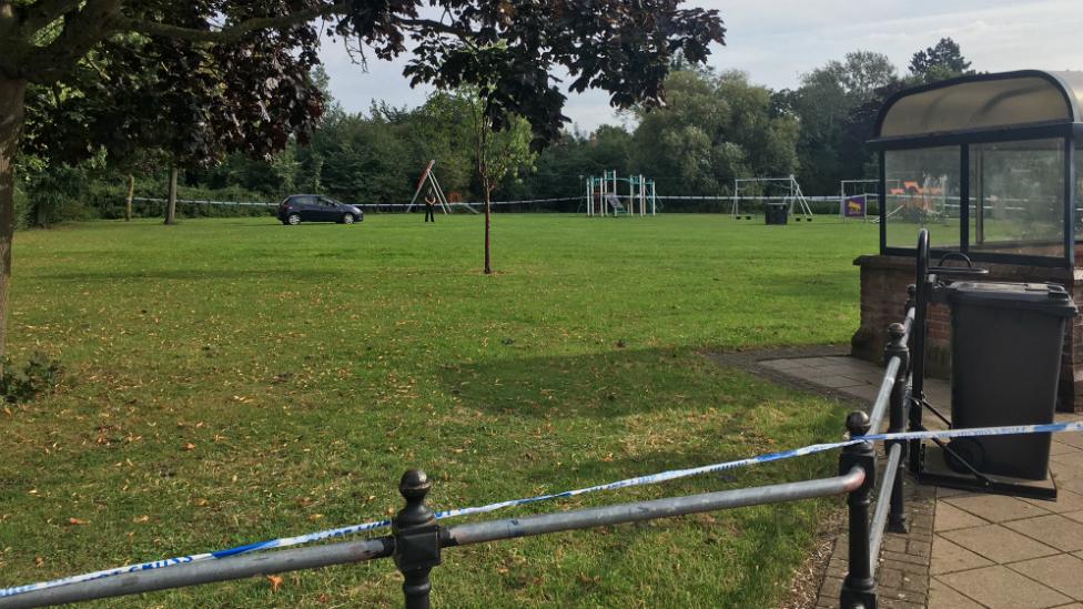 Police cordon next to bus stop