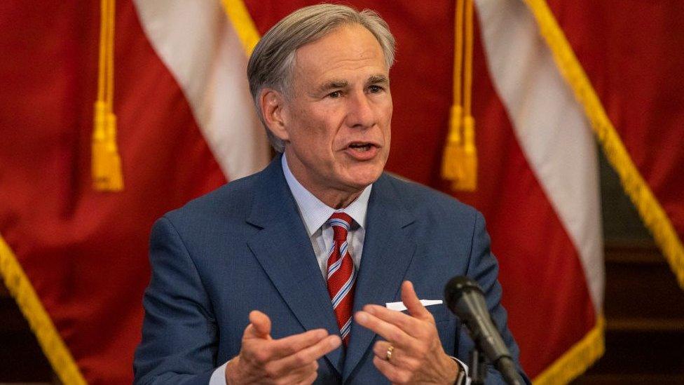 Texas Governor Greg Abbott pictured on May 18, 2020 in Austin, Texas.