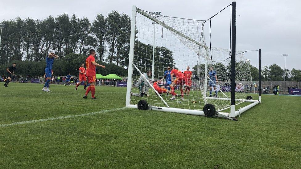 Jersey won Island Games football gold after beating nine-man Ynys Mon 5-2