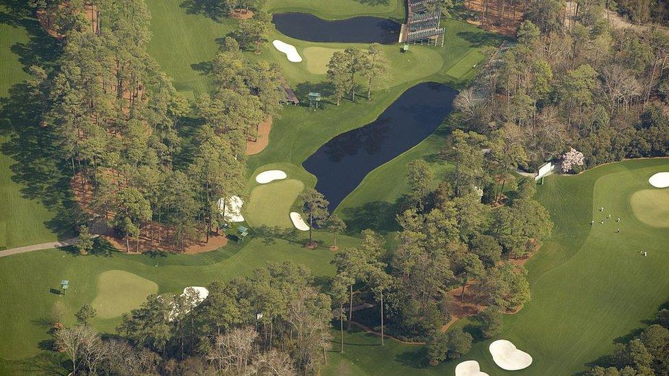 Birdseye view of Augusta golf course.