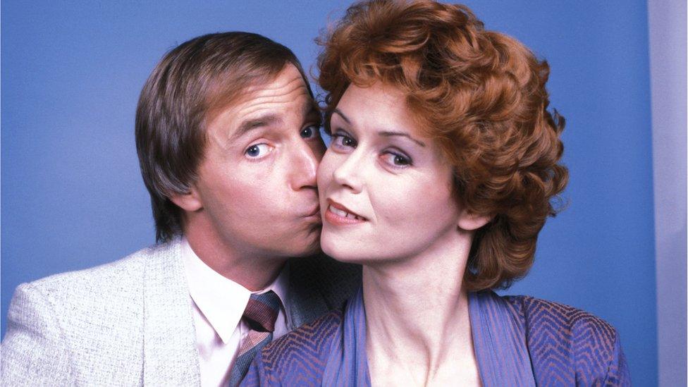 Kelly Monteith pictured with co-star Gabrielle Drake in 1980