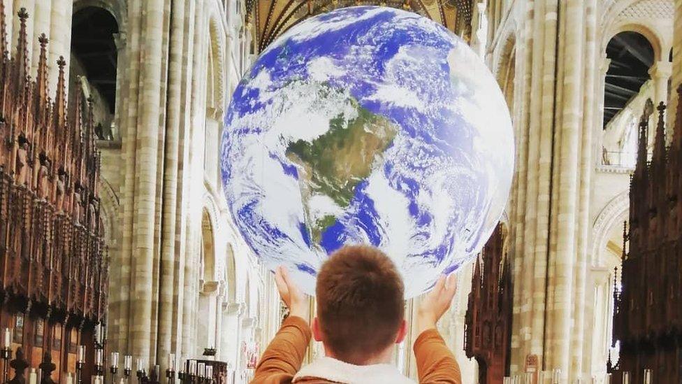 Peterborough Cathedral Earth exhibition