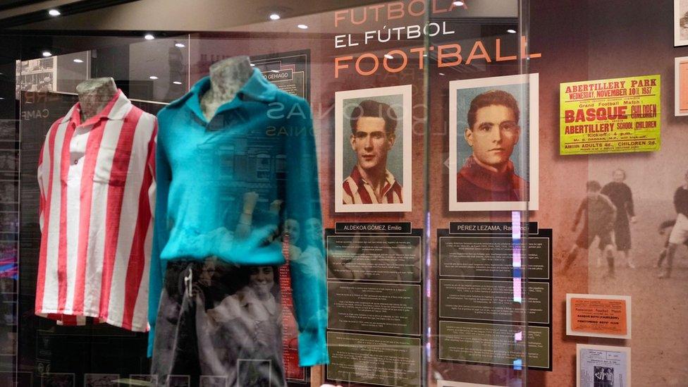 A display at the Athletic Club museum