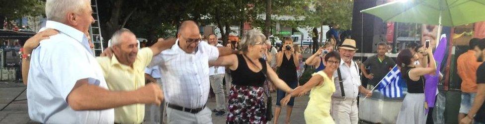 Syriza supporters in central Athens, 21 September 2015