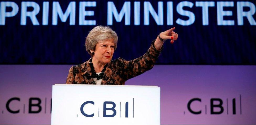 Theresa May addresses to CBI conference in London in November