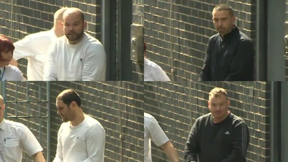 Gavin Jones, Darren Jones, Martin Roberts and Terence Whall (clockwise from l to r) have all appeared in court