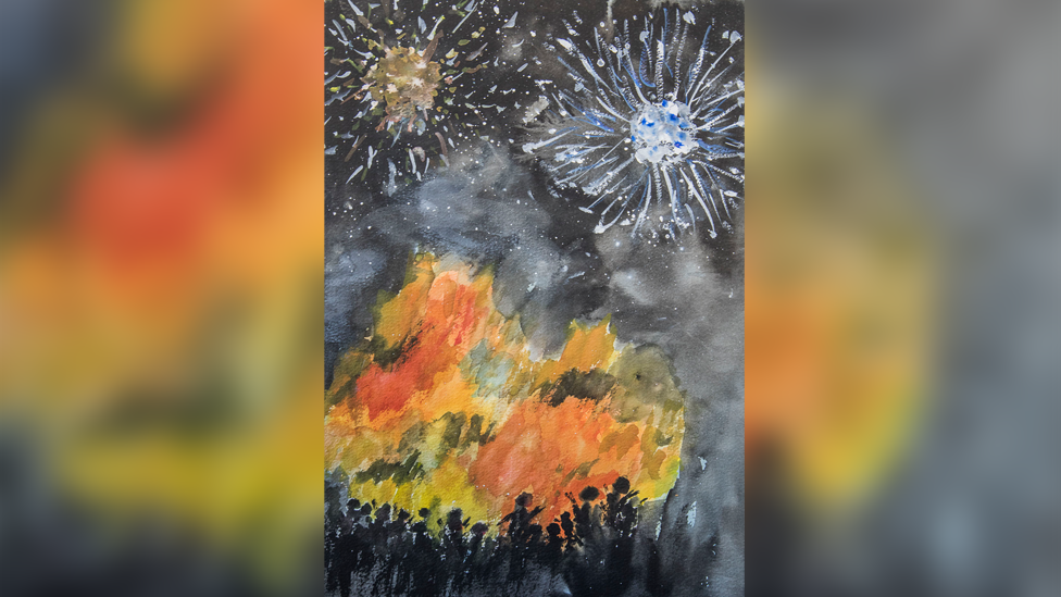 Big bang: Pat's vibrant fireworks painting