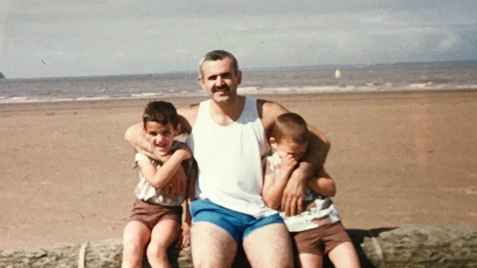 Davood Ghadami as a child with his dad and brother