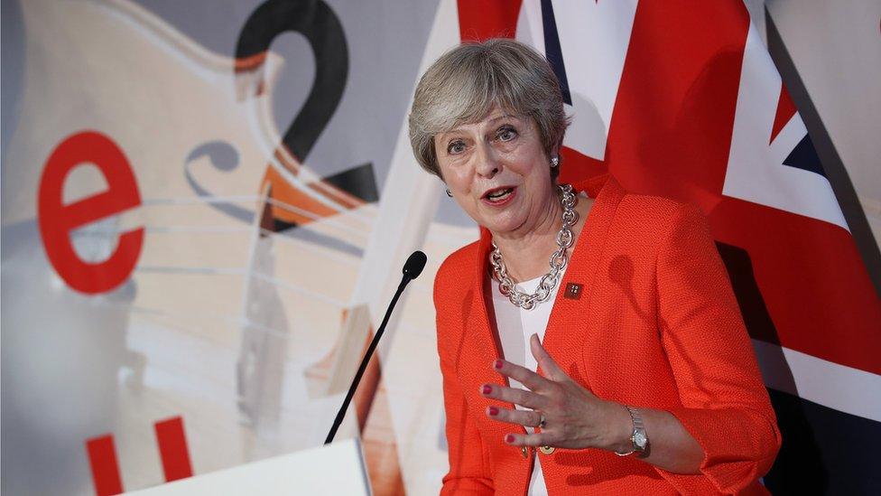 UK Prime Minister Theresa May speaks to the media at the end of the EU leaders' summit in Austria, 20 September 2018