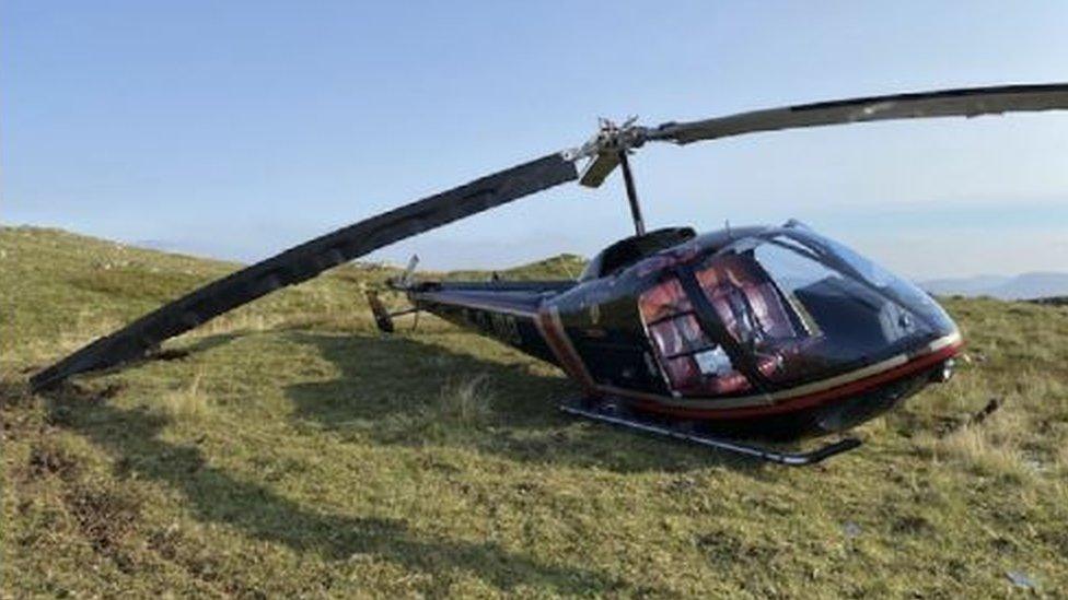 crashed helicopter on Rhobell Fawr