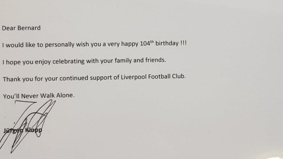 Jurgen Klopp letter