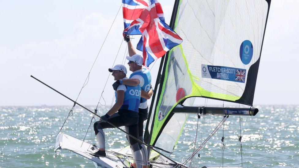 Dylan Fletcher and Stuart Bithell win sailing gold.