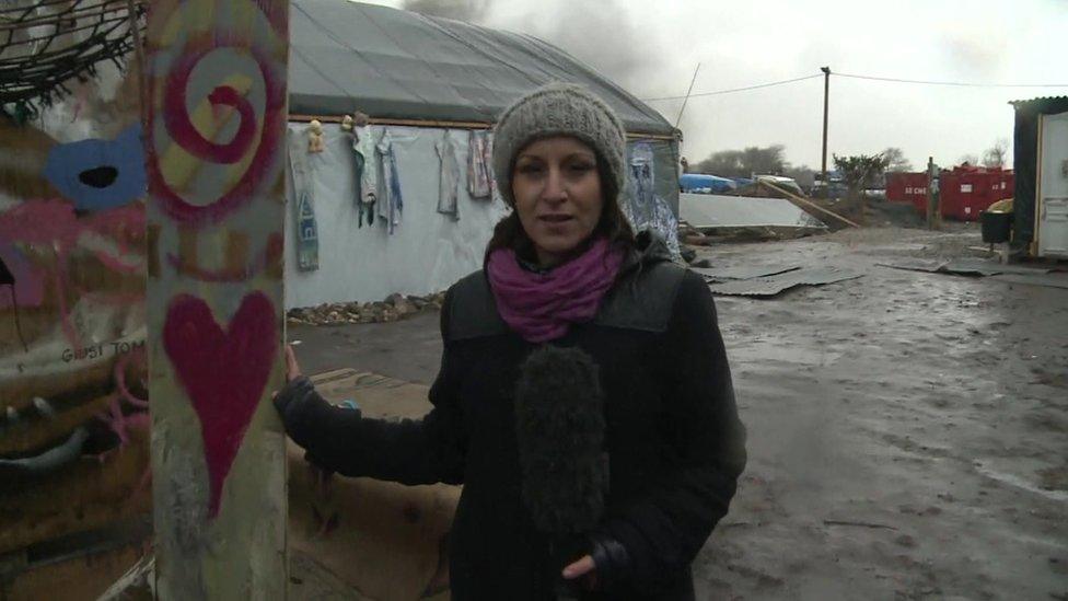 鶹ҳ reporter Anna Holligan at the Calais migrant camp