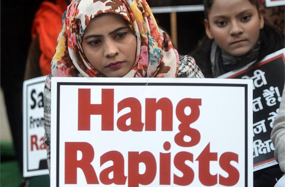 A protest in Delhi against the Hyderabad rape