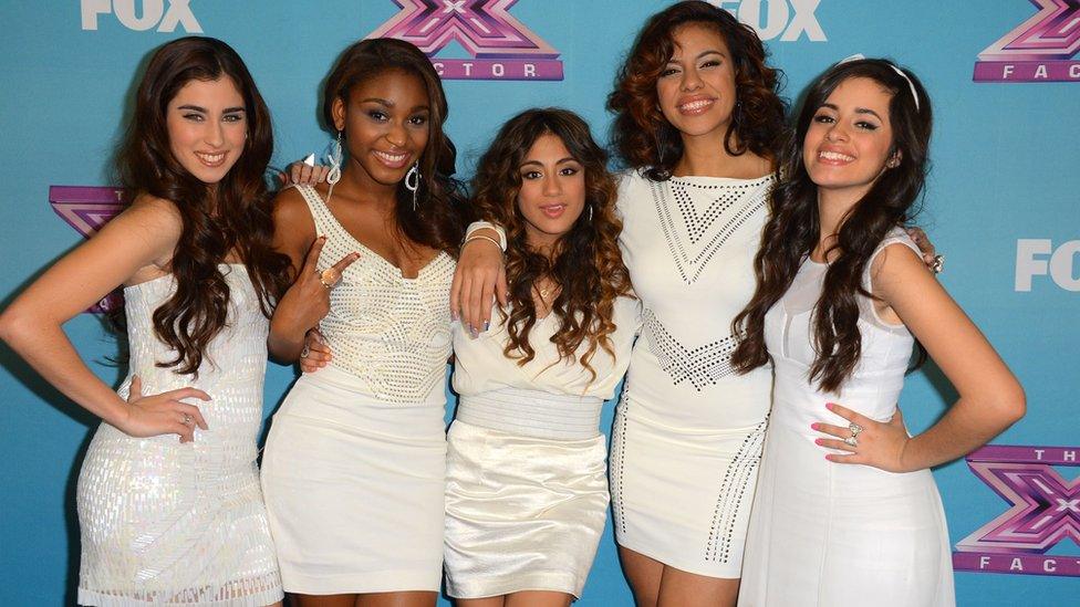 Finalist Fifth Harmony Lauren Juaregui, Normani Kordei, Ally Booke, Dinah Jane Hansen, Camila Cabello arrives at Fox's 'The X Factor' Season Finale Night 1 at CBS Television City on December 19, 2012 in Los Angeles, California