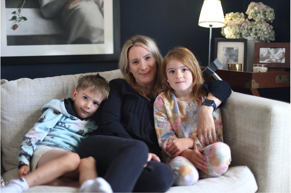 Kate Stott and her two youngest children