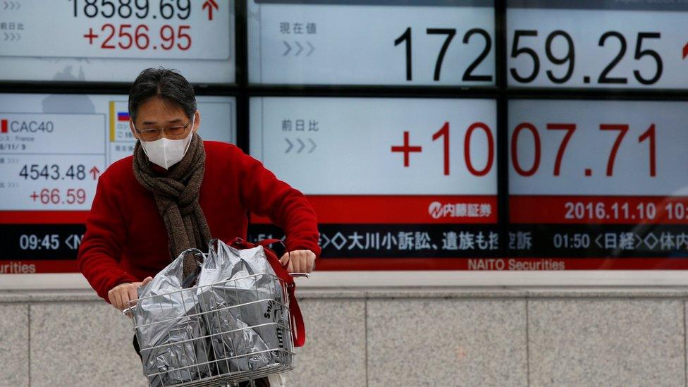 Man on a bike outside Nikkei