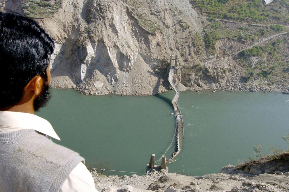 A valley near Muzaffarabad where roads and transport links were destroyed