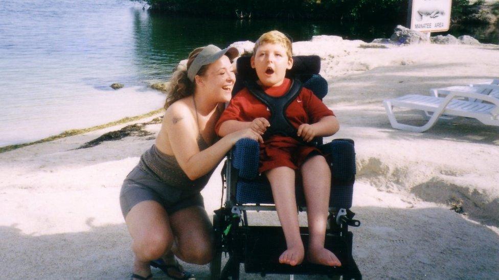 Mae Pleydell-Pearce and her son Ellis