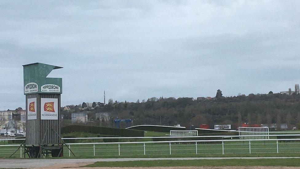 View of commentary tower overlooking Dieppe racecourse