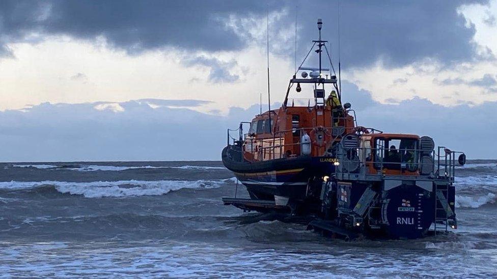 The lifeboat that was launched