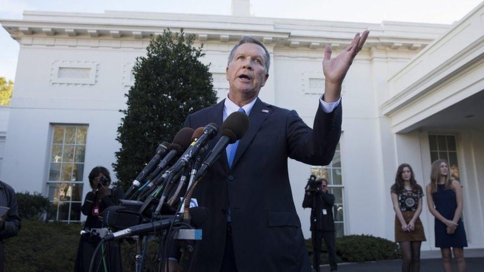 Governor John Kasich at the White House, 10 November 2016