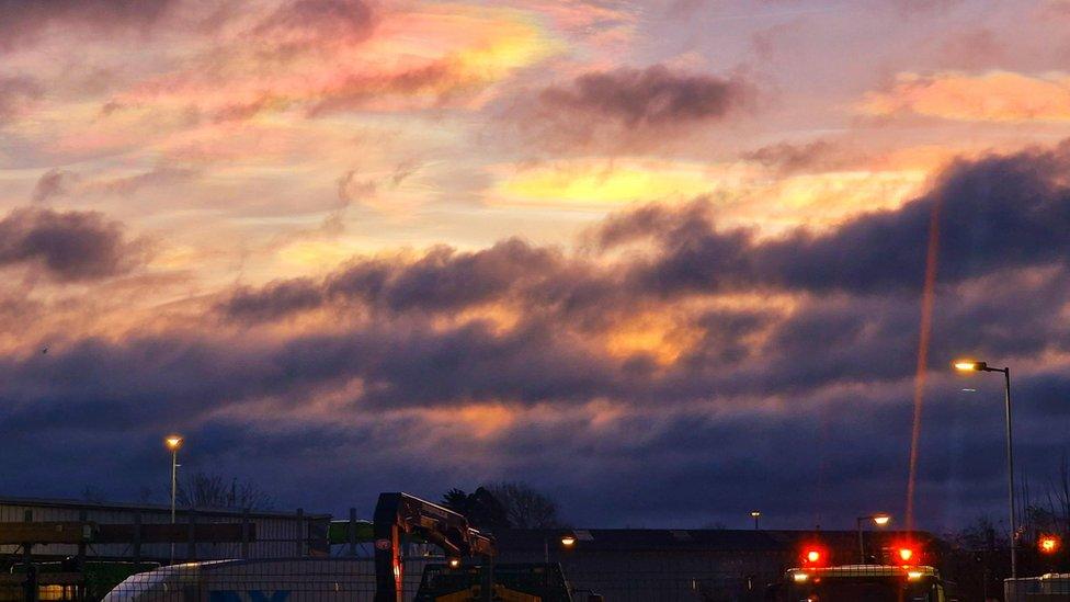 Sunrise with rainbow