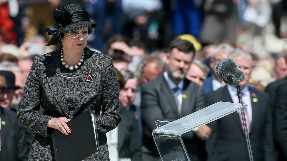 UK Prime Minister Theresa May gave a reading at the ceremony