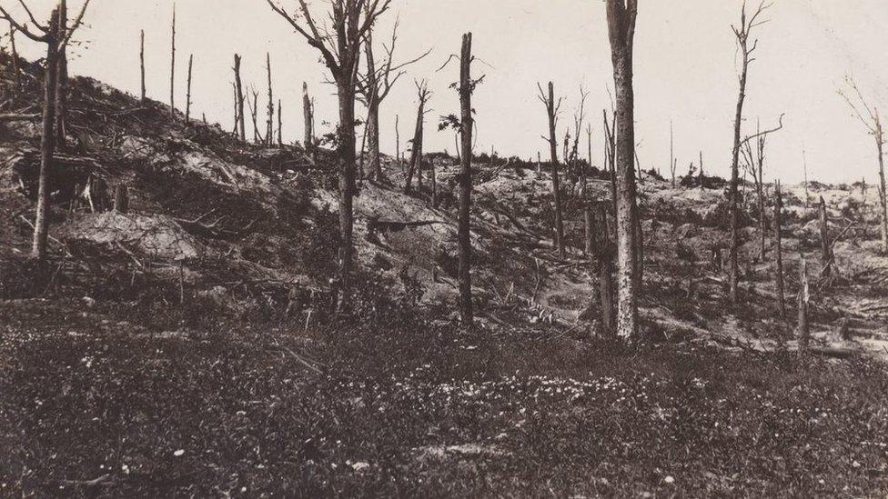 This picture of the Winterberg tunnel was taken under heavy artillery fire