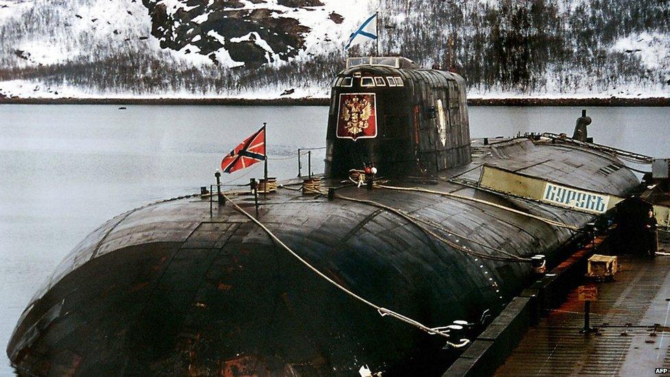 Russia's Kursk submarine, which later sank, in an undated picture