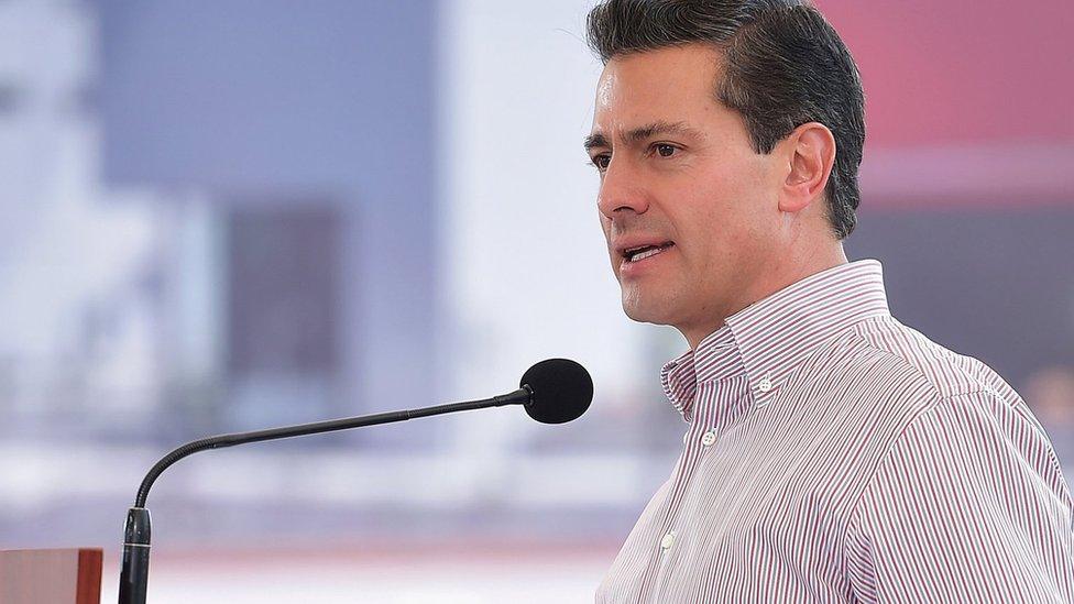 Mexican President Enrique Peña Nieto delivers a speech during an event in Lagos de Moreno, Jalisco. 22 June 2017