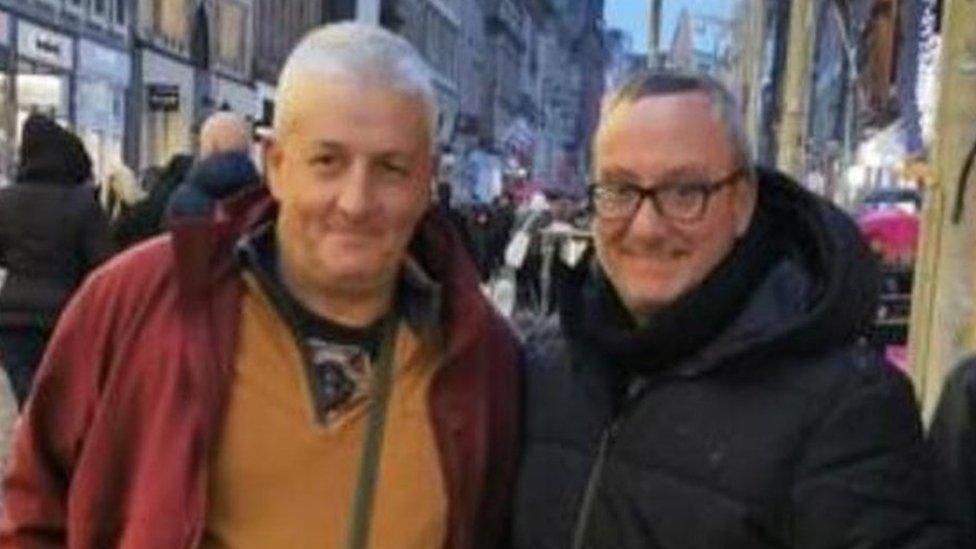 Bernard and Colin Cowan on Buchanan Street in Glasgow