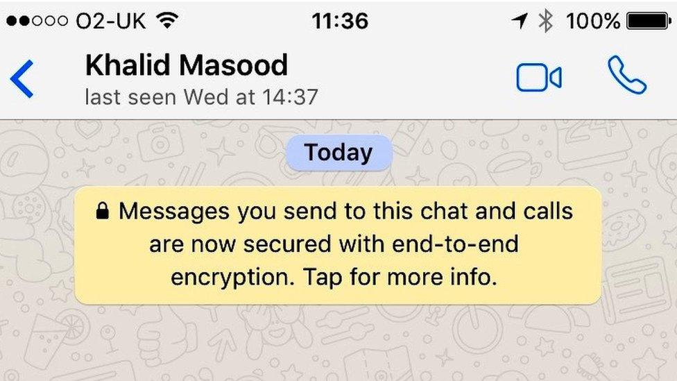 The status on the Whatsapp messenger account belonging to attacker Khalid Masood