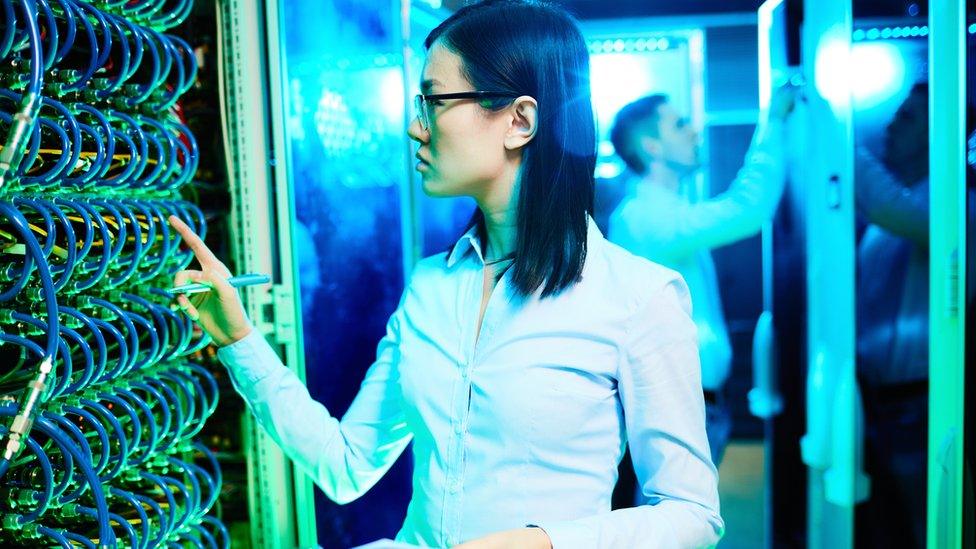 Asian tech worker