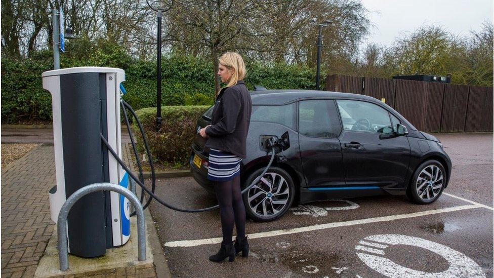 One of the Chargemaster EV charging points as part of the POLAR Network in Milton Keynes, United Kingdom.