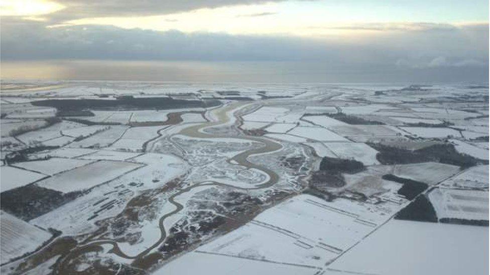 The Butley River as it snakes its way towards Orford Ness on the Suffolk coast.