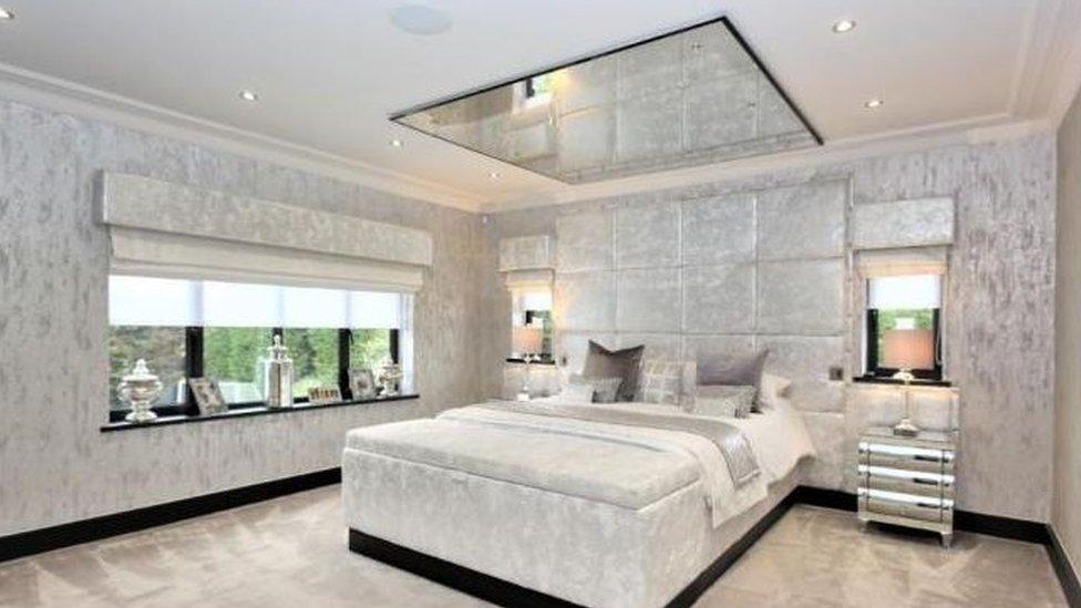 Mirrored bedroom ceiling at detached house in Chigwell