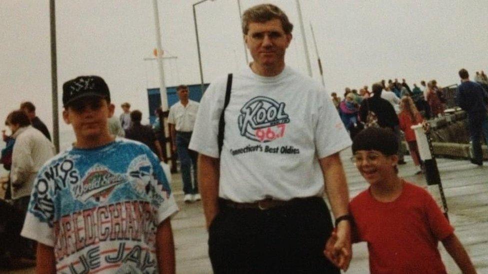 Jonathan Egan and his brother with their father Michael who died at the World Trade Center